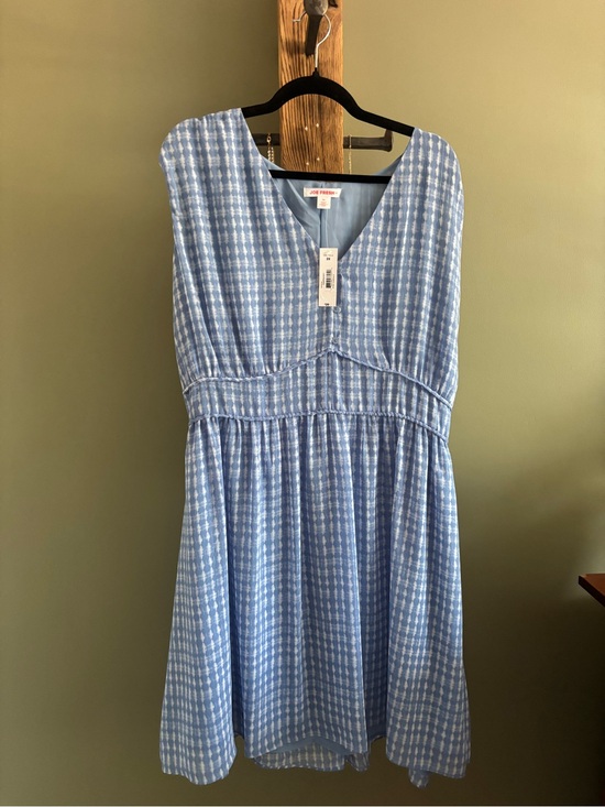 Joe Fresh Dresses & Skirts - 170.) NWT Joe Fresh Light Blue Gingham V-Neck Dress